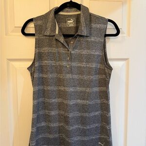 PUMA Women's Gray Sleeveless Polo Top